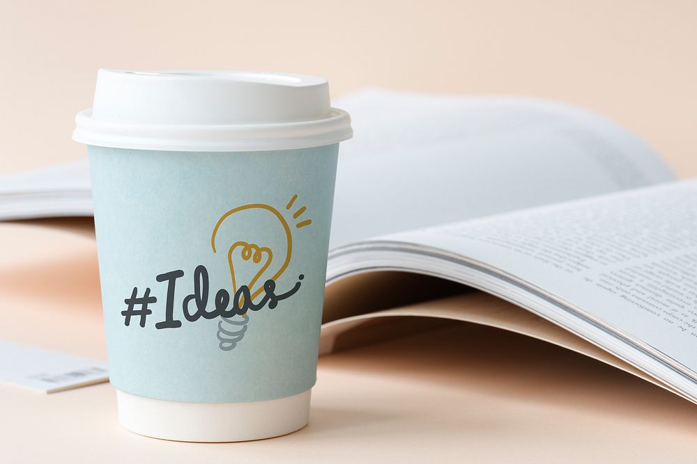 Hashtag Ideas on a paper cup