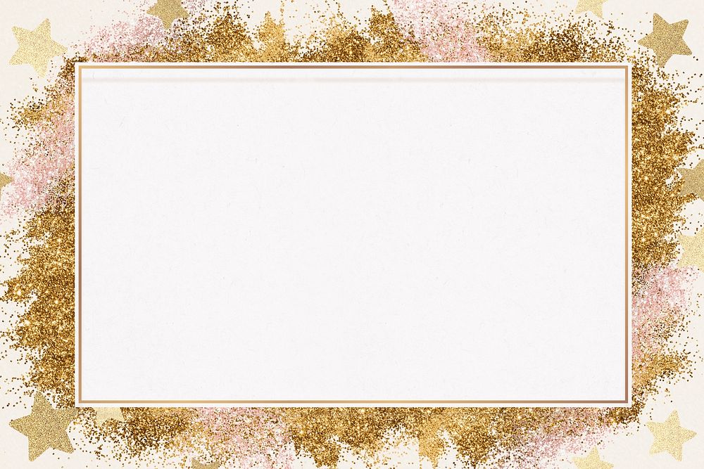 Festive glitter frame psd sparkly star pattern background