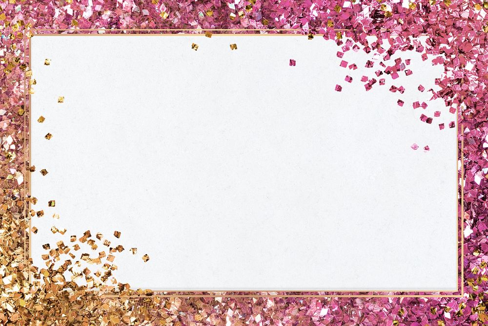 Sparkly frame psd on glitter gradient background