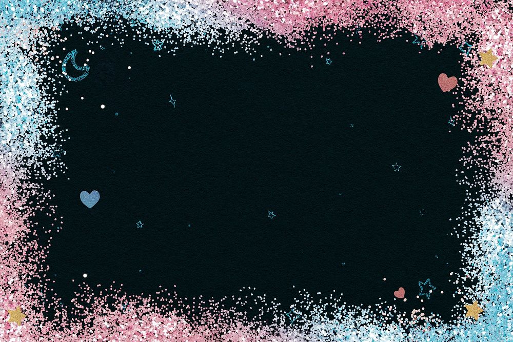 Sparkly frame psd on glitter gradient background