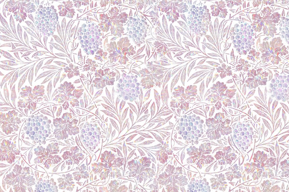 Flower holographic pattern remix from artwork by William Morris