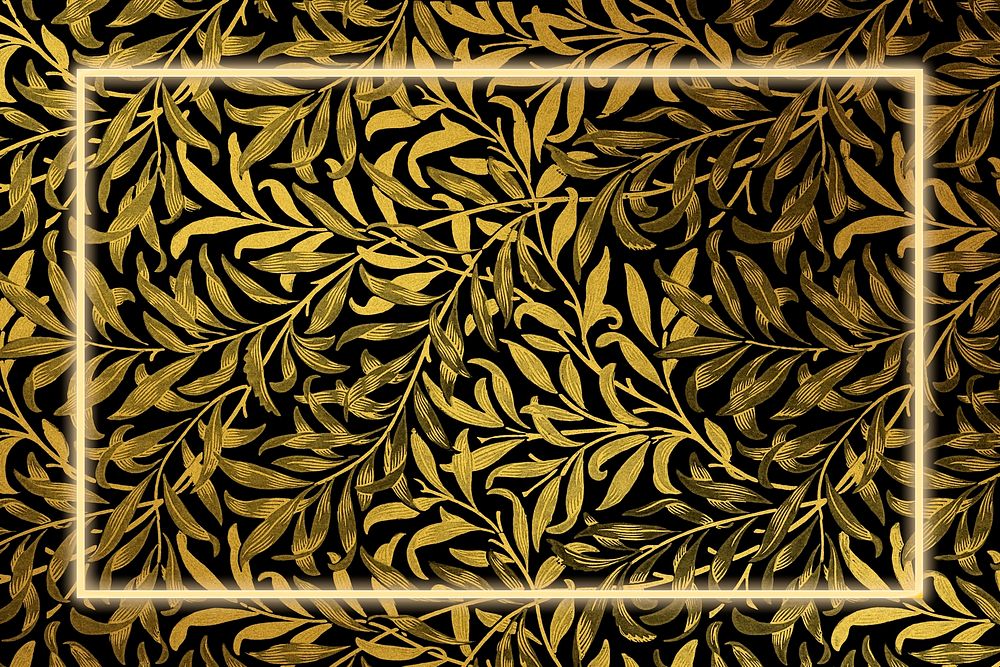 Luxury floral frame pattern remix from artwork by William Morris