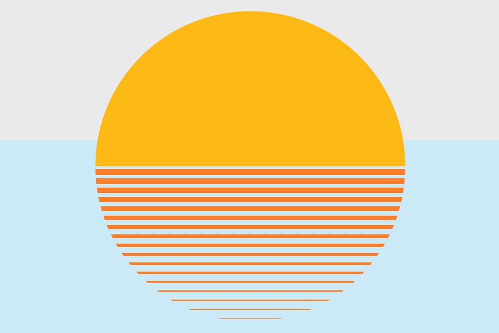 Sunset aesthetic background vector in orange