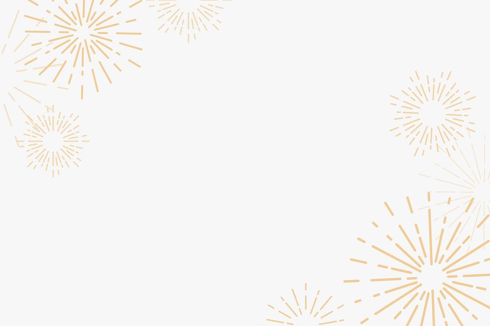 Golden fireworks vector new year celebration background