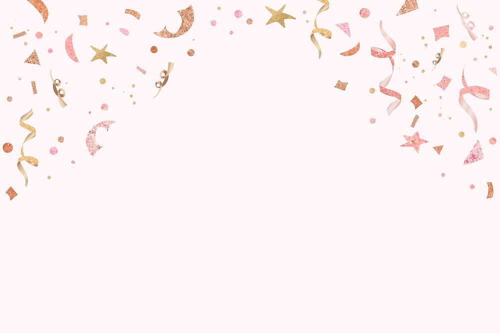 Cute vector festive ribbons new year celebration pink background