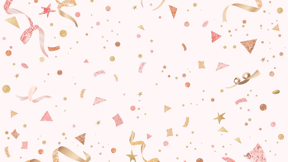 New Year ribbons HD wallpaper, cute festive celebration pink background