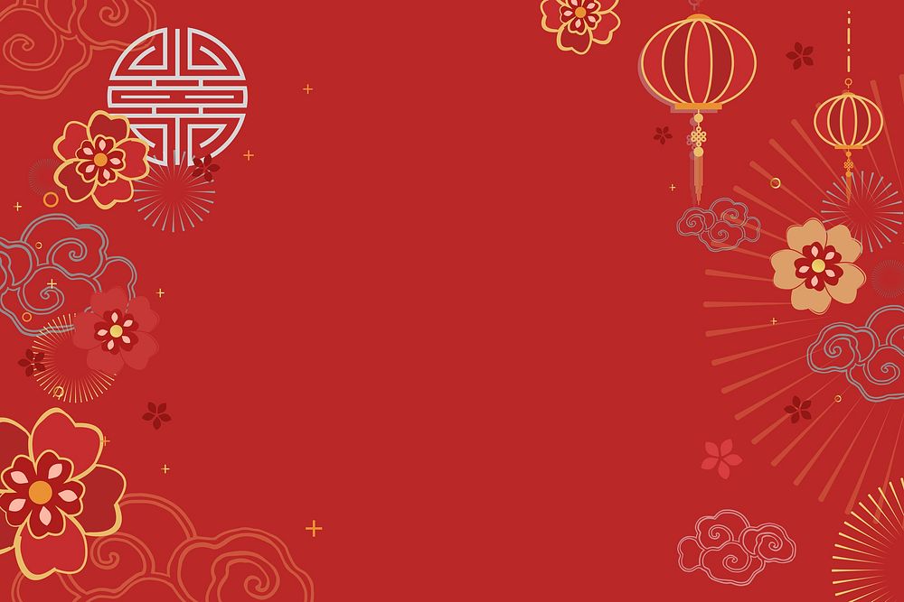Chinese new year celebration vector festive red greeting background