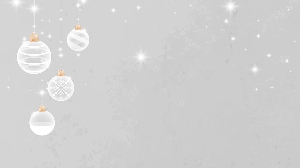 Gray Christmas HD wallpaper, sparkly balls festive background