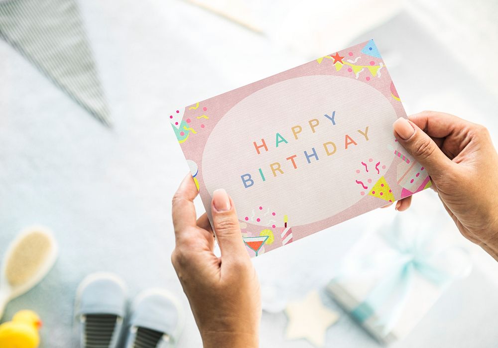 Happy birthday card mockup psd for your child