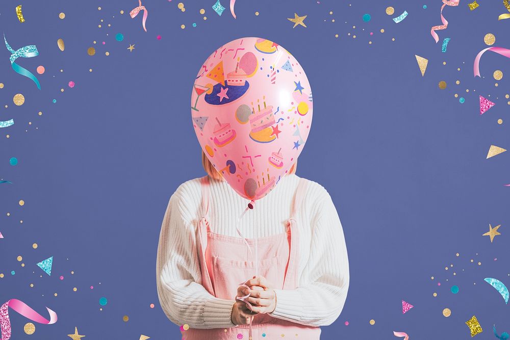Birthday celebration balloon mockup psd