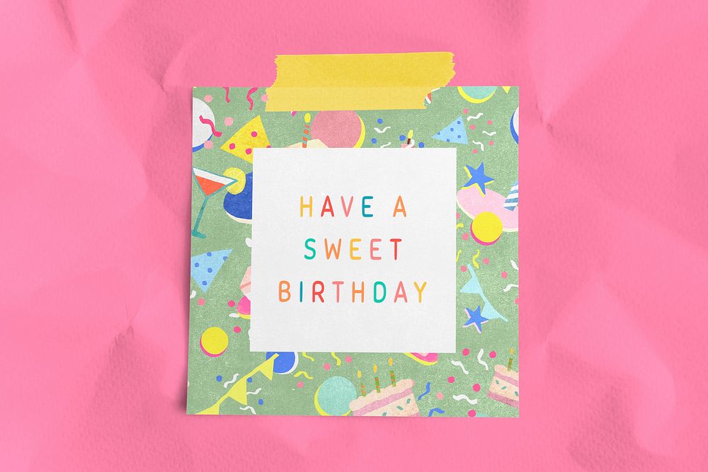 Invitation card mockup psd have a sweet birthday