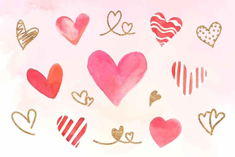 Colorful heart sticker valentine's vector collection