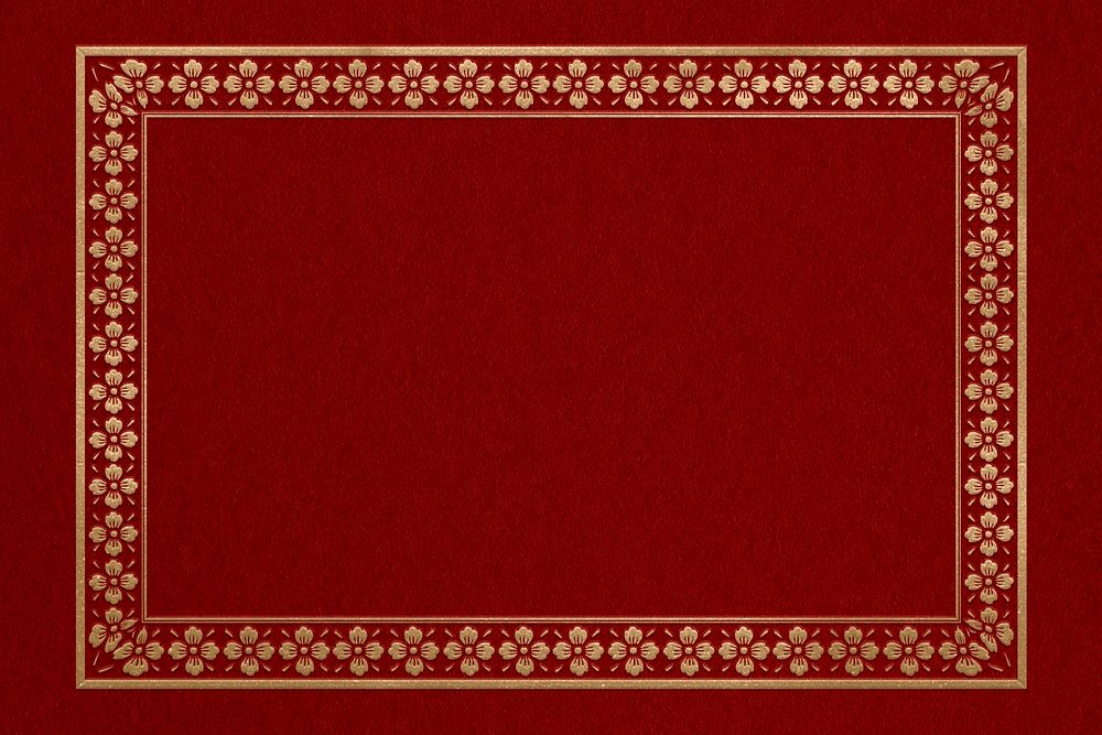 Chinese frame sakura psd pattern gold square in Chinese New Year theme