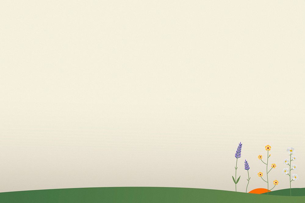 Floral background psd with wildflowers