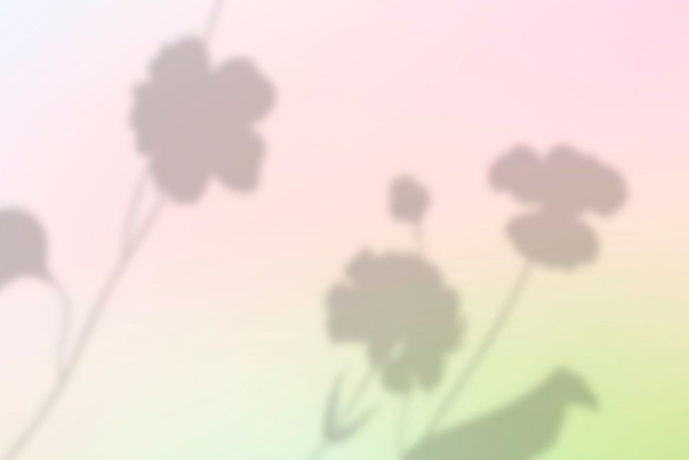 Aesthetic flower shadow background psd in two color gradient