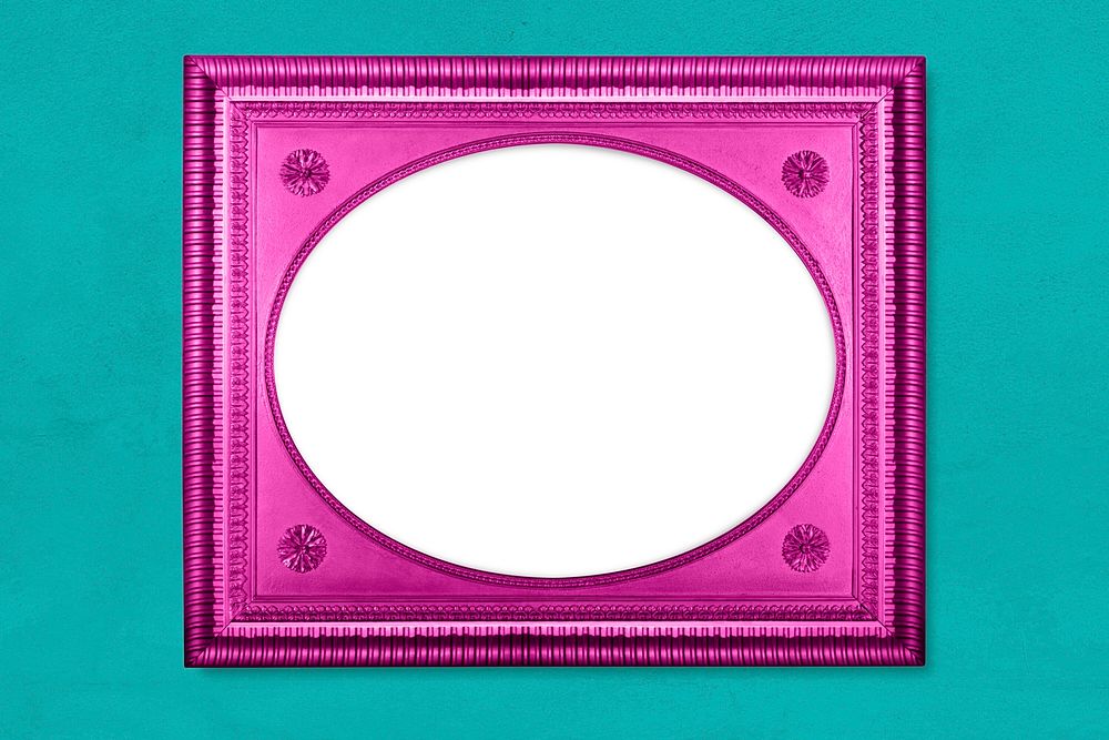 Picture frame mockup psd in neon pink
