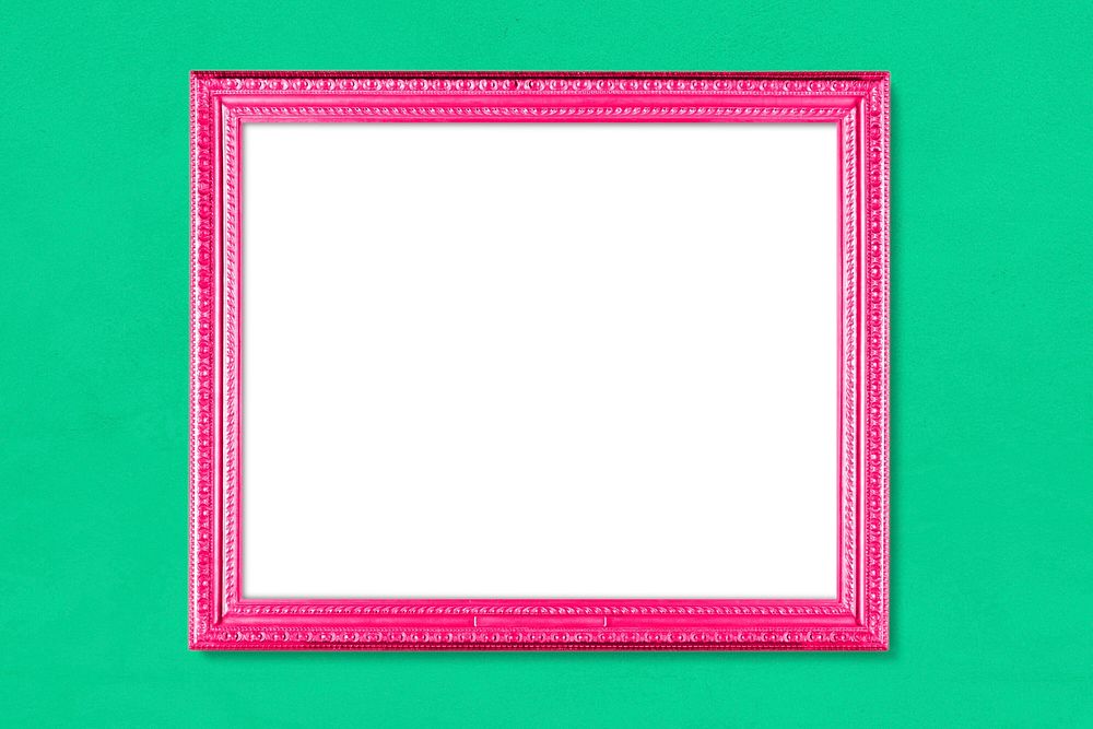 Picture frame mockup psd in neon pink