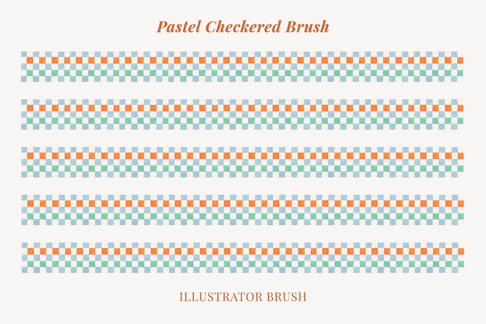 Pastel checkered brush pattern illustrator brush vector add-on set