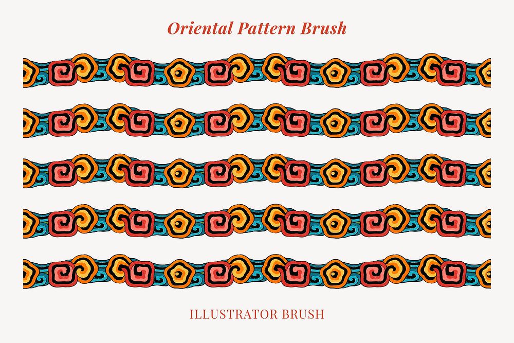 Chinese pattern illustrator brush vector add-on set