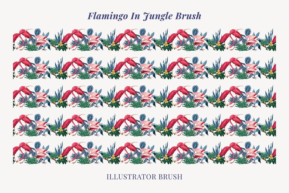 Flamingo pattern illustrator brush vector add-on set