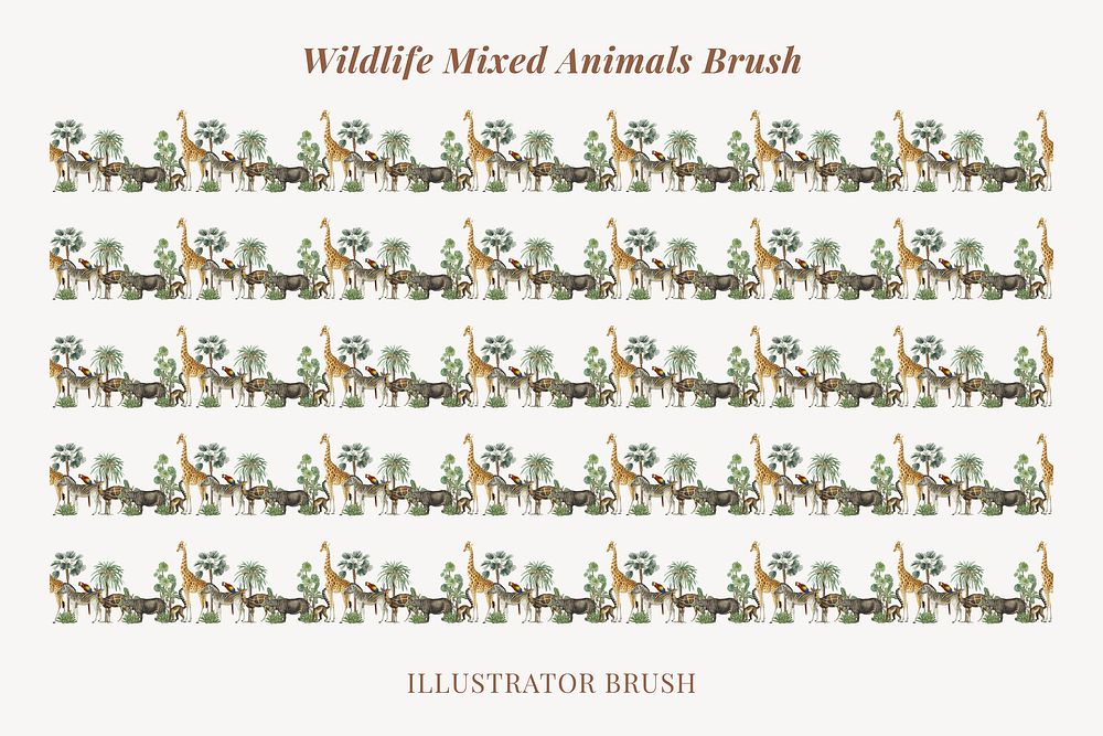 Animal pattern illustrator brush vector add-on set