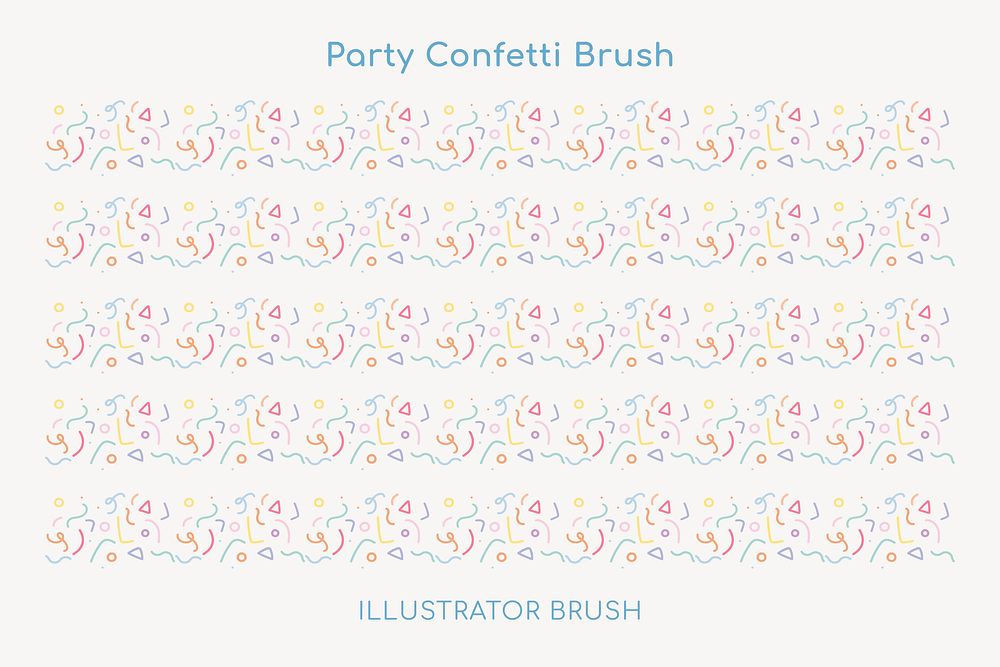 Confetti illustrator brush vector seamless pattern set