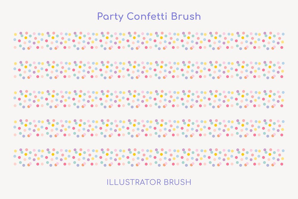 Illustrator brush, party confetti, vector seamless pattern set