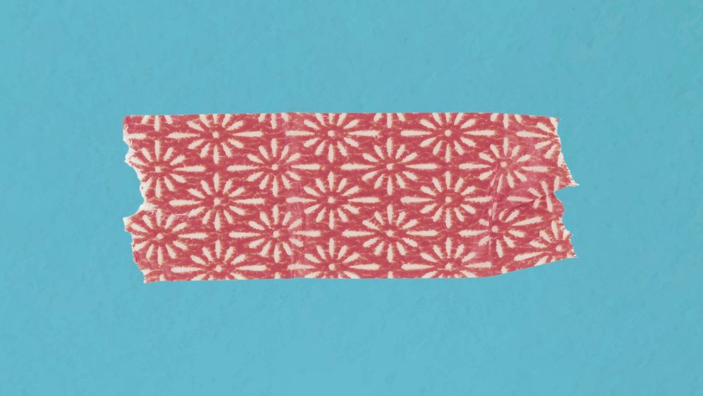 Pattern washi tape clipart, red vintage design