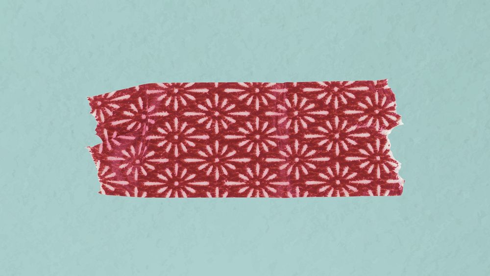 Vintage washi tape clipart, red pattern design