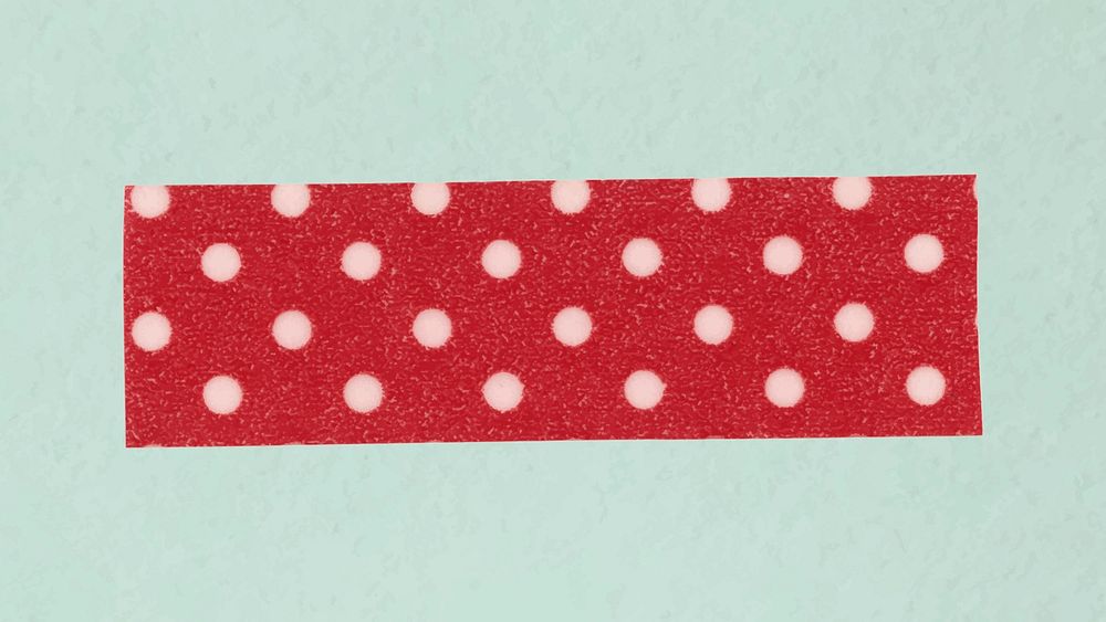 Sticky tape clipart, red polka dot pattern, collage element