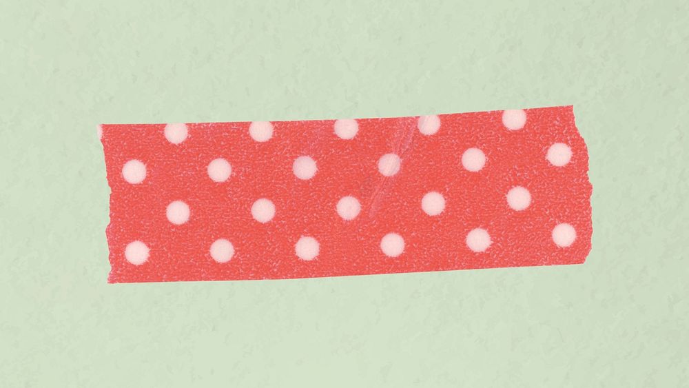 Polka dot washi tape collage element, pink pattern design psd