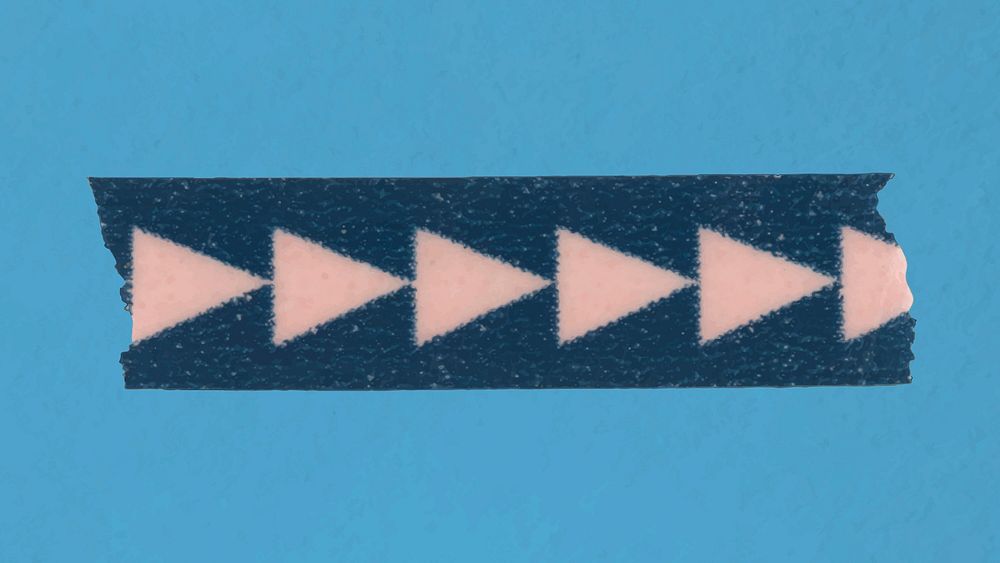 Arrow pattern tape clipart, blue collage element