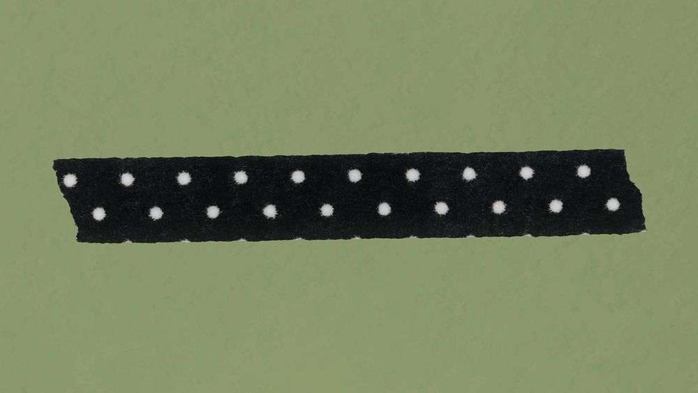 Cute washi tape clipart, black polka dot pattern, planner decoration