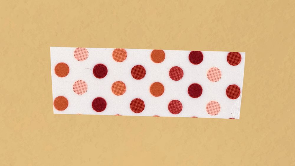 Cute washi tape clipart, orange polka dot pattern, planner decoration
