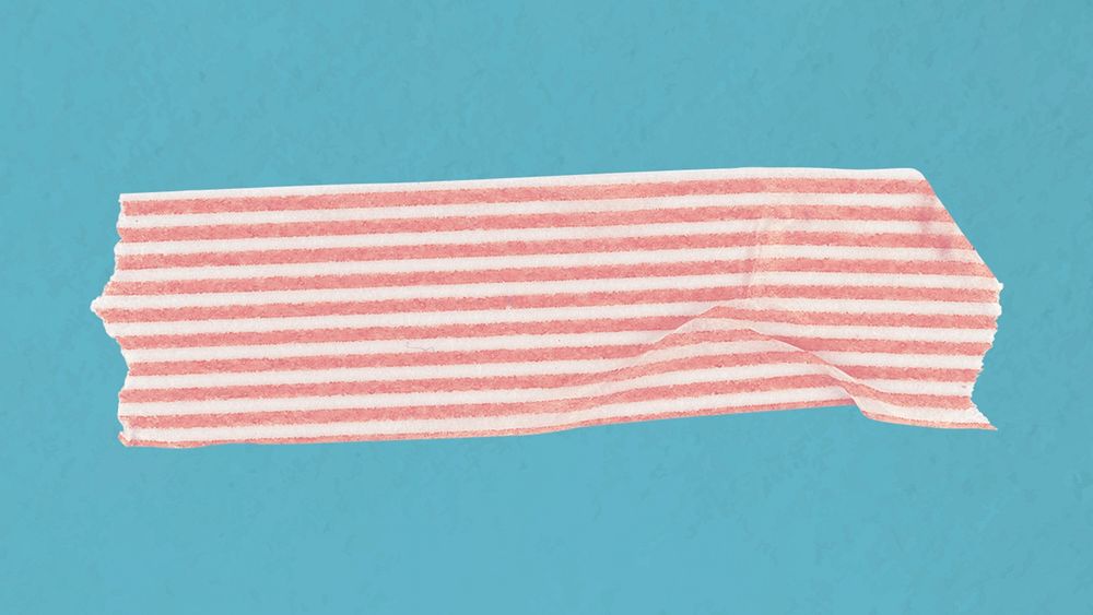 Pattern washi tape collage element, pink stripes design