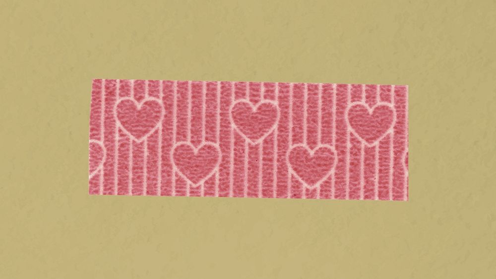 Heart washi tape clipart, pink cute pattern