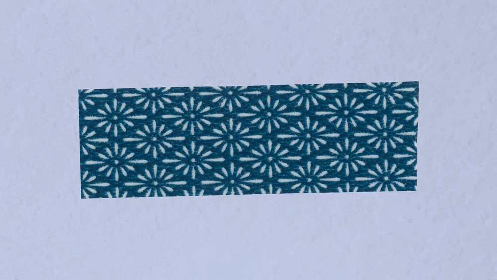 Pattern washi tape clipart, blue vintage design