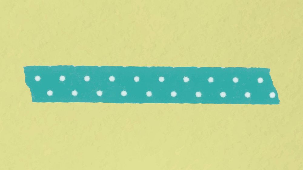 Green dot washi tape clipart, cute patterned collage element