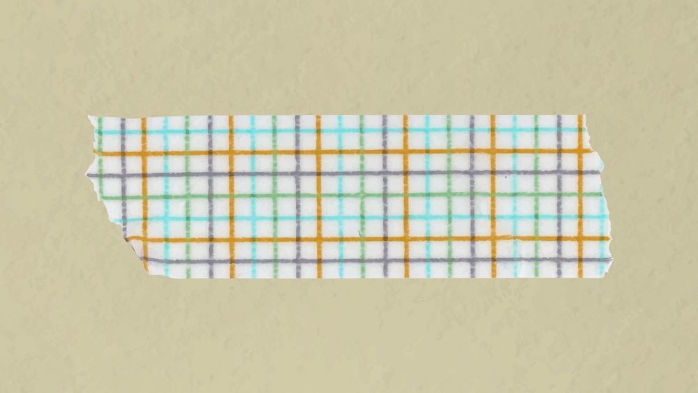 Grid washi tape clipart, blue pattern, diary decoration
