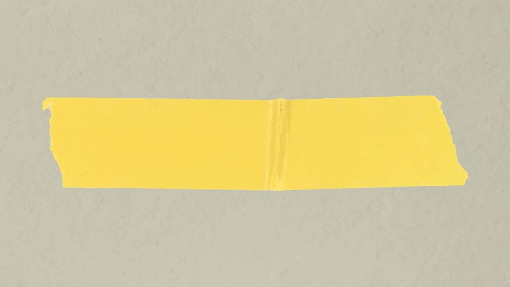 Yellow washi tape clipart, cute digital decoration