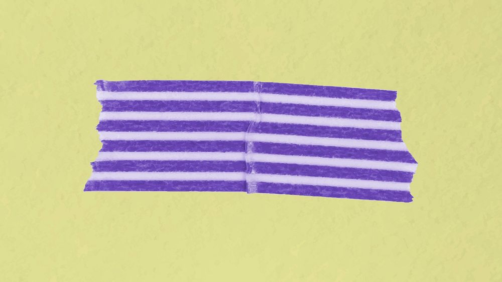 Purple washi tape clipart, striped pattern collage element