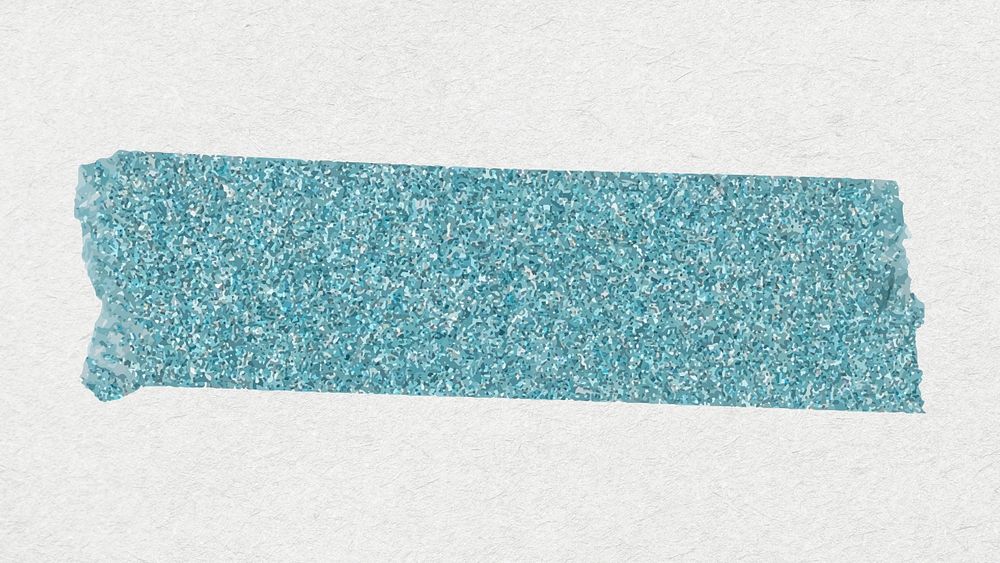 Glitter washi tape collage element, blue cute design