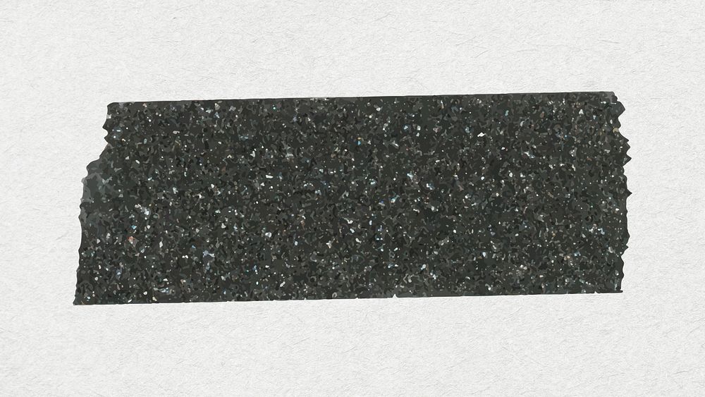 Glitter washi tape clipart, black cute design