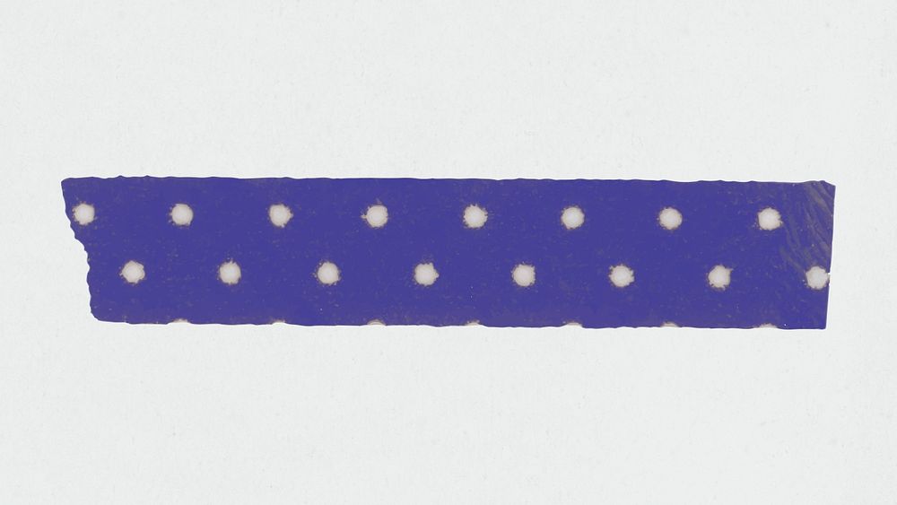 Purple washi tape clipart, polka dot patterned collage element 