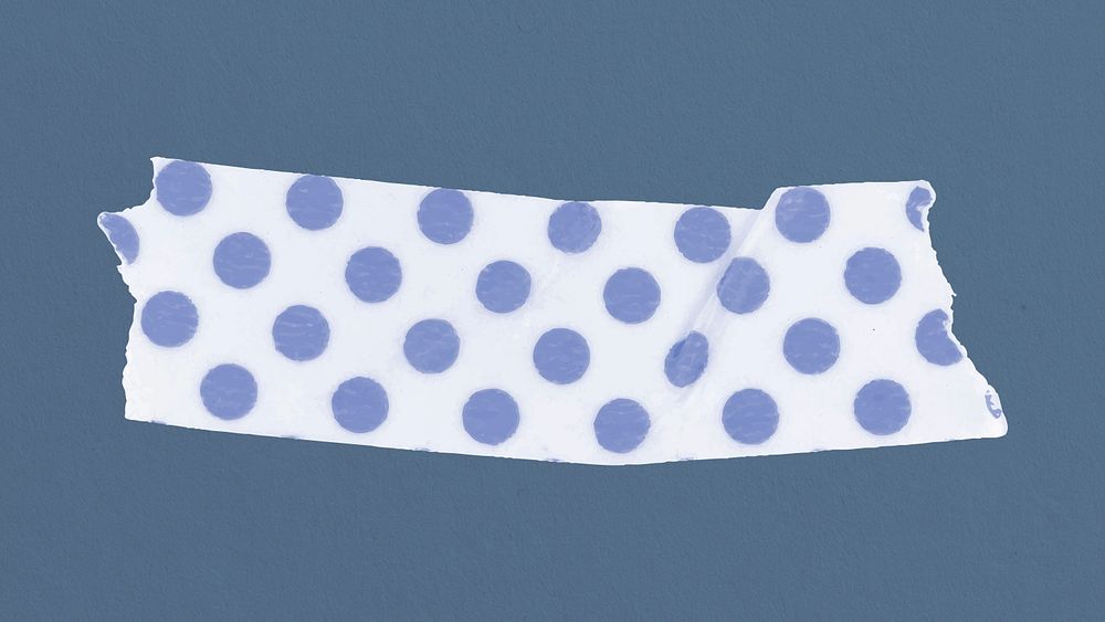 Polka dot washi tape clipart, blue pattern design