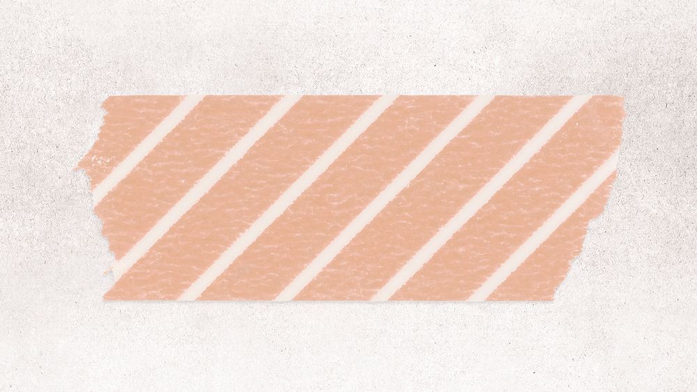 Sticky tape clipart, orange striped pattern, collage element