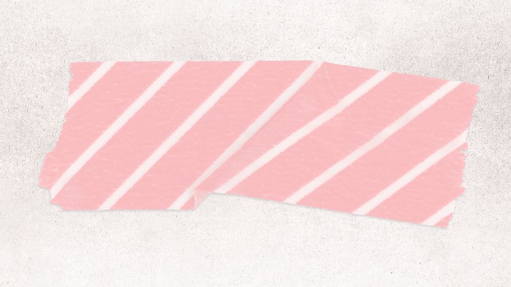 Stripe washi tape collage element, pink pattern design