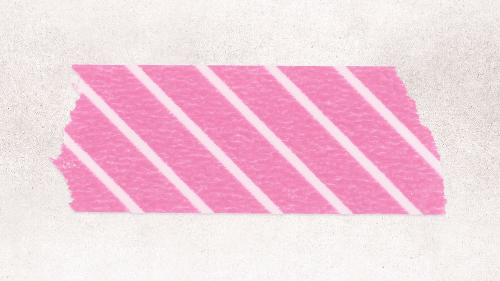 Pink washi tape clipart, striped pattern collage element