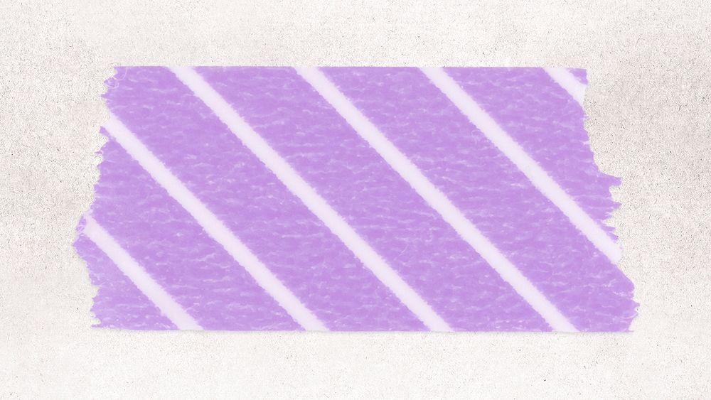 Stripe washi tape collage element, purple pattern design