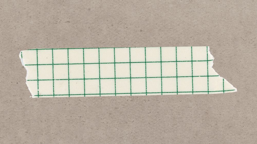Grid washi tape clipart, green pattern, aesthetic decoration